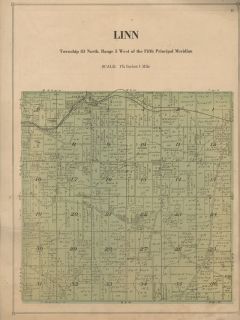Linn Township Plat Map Linn County Iowa 1921 Showing Land Owners