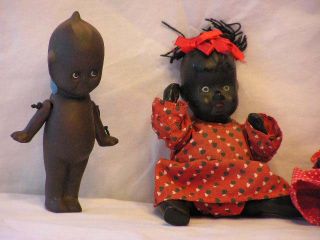 Black Dolls 2 Porcelain Baby Dolls 1 Cupid 1 New Orleans Bell
