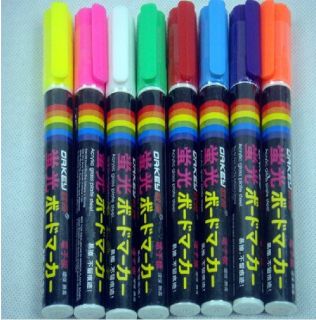 Marker Pen 8 Colors Liquid Chalk LED Highlighter Fluorescent Screen