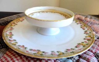 vintage Nippon China Serving Dish Gilt Hand Painted ★