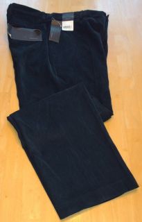 Liz Claiborne Flat Straight Black Corduroy Pant New $79