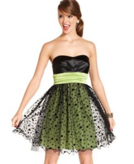Speechless Juniors Dress, Strapless Sequin Lace Up