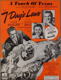 Touch of Texas Loesser McHugh Seven Days Leave Lucille Ball Victor