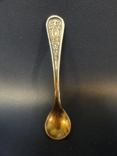 Antique Iommet Russian Salt Cellar w Matching Spoon