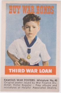 Original WW II 3rd War Loan Poster Stamp