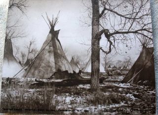 Huffman Sepia Photo Sioux Chief Spotted Eagles Hostile Camp from