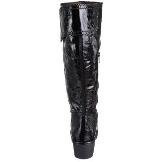 Fly London Womens Yule Black Patent Cheap New Leather Long Boots