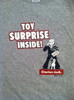 Vintage Cracker Jack Toy Inside Shirt Gray Large Very Funny
