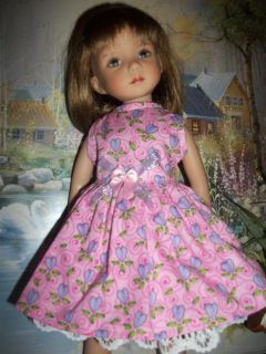 Purple Hearts Dress for Effner 13 Little Darling Dolls OOAK