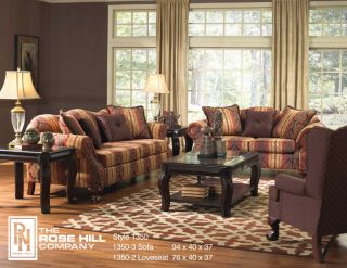 Hill Furniture 1350 2 Piece Sofa and Loveseat Living Room Set