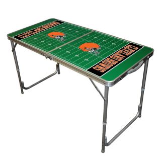 multi purpose table with a football field design with team name logos
