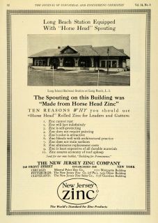 1922 Ad Long Island Railroad Station Train Depot Horse Head New Jersey