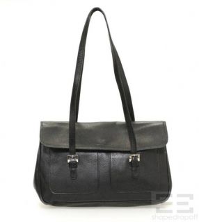 Longchamp Black PEBBLED Leather Shoulder Bag