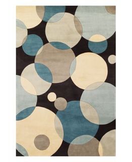 Momeni Area Rug, Perspective Circles NW 37 Teal 5 3 x 8