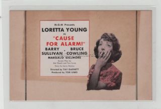 Loretta Young in Cause for Alarm Movie Poster Postcard Un 51 E418