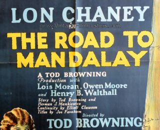 Lon Chaney Orig 1926 Stone Litho 1 s Road to Mandalay