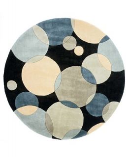 Momeni Round Area Rug, Perspective Circles NW 37 Teal 7 9