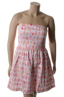 Lilly Pulitzer Lottie White Spritz Printed Strapless A Line Casual