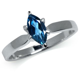 Natural London Blue Topaz 925 Sterling Silver Solitaire Ring Size Sz 8