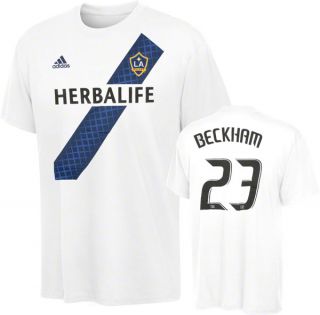 Los Angeles Galaxy Adidas David Beckham 23 Name and Number T Shirt