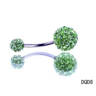 1pc Navel Belly Button Bar Ring Double Crystal Ball Ferido Body