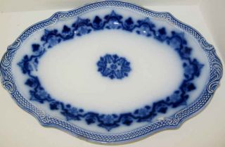 Grindley Flow Blue Serving Platter Celtic Pattern 1897 as Is