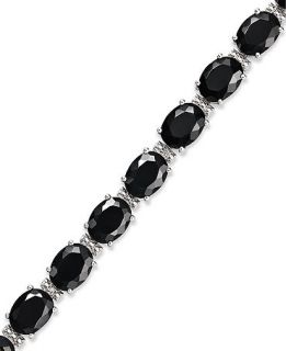 Sterling Silver Bracelet, Onyx (18 3/4 ct. t.w.) and Diamond Accent