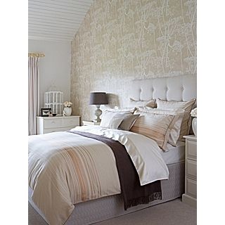 Christy Silk stripe bed linen in caramel   
