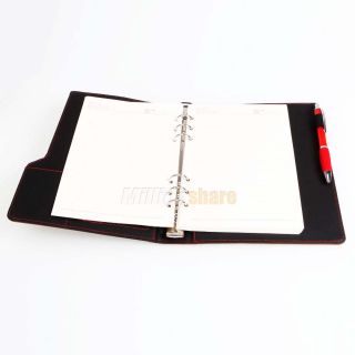 100 Sheets Loose Leaf Notebook Notepad Address Book with Pen Brown