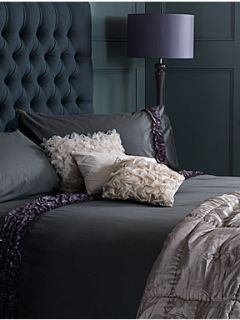Pied a Terre Pleated ruffle charcoal bed linen   