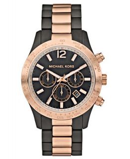 Michael Kors Watch, Mens Chronograph Layton Rose Gold and Gunmetal