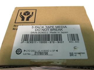 New 5 Pack Dell CN511 LTO Ultrium 4 800 GB 1600 GB Data Cartridge