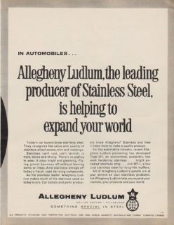 1963 Allegheny Ludlum Ad The Leading Producer of Stainless Steel