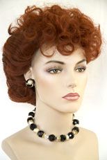 Lucille Ball Medium Length Fox Red Wavy Curly Costume Wigs