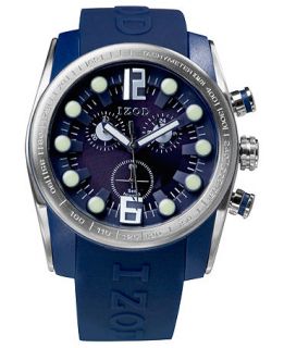 Izod Watch, Unisex Chronograph Sport Blue Rubber Strap 48mm IZS2 4BLUE