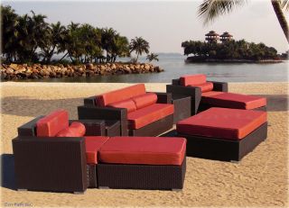 Wicker Sofa Sectional Daybed Chaise Lounge Patio Furniture Set
