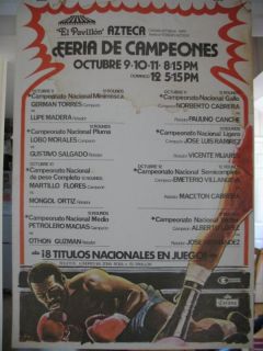 1980 Jose Luis Ramirez vs Vicente Mijares on Site Boxing Poster Mexico