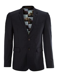 Ted Baker Single breasted soft flannel suit jacket Blue   