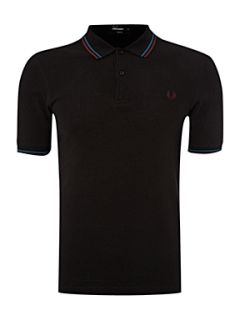 Fred Perry Slim fitted twin tipped polo shirt Black   