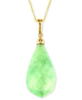 Effy Collection 14k Gold Pendant, Jade Teardrop (31 ct. t.w.) Necklace