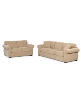 Devon Fabric Living Room Furniture, 2 Piece Set (Queen Sleeper Sofa
