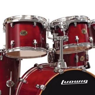 Ludwig Element Birch Lacquer Deep Red 6 Piece Power Shell Pack