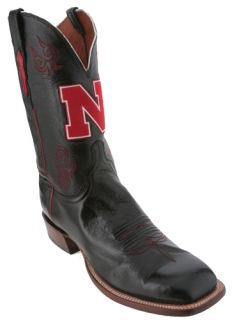 Lucchese Black University of Nebraska NCAA Mens Cowboy Boots