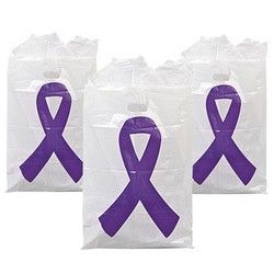 Purple Ribbon Plastic Treat Bags P5 Relay for Life Cancer Lupus