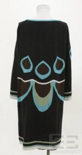 Missoni Black Teal Wool Sweater Dress Size 48