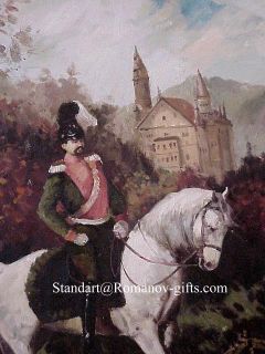 Large Oil Painting King Ludwig II Dream King on Horse