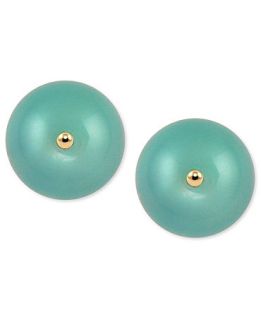 14k Gold Earrings, Blue Chalcedony Earrings (10 11mm)  