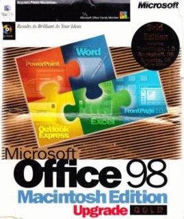 MS Office 98 Gold Upgrade Mac CD Word FrontPage Excel PowerPoint Works