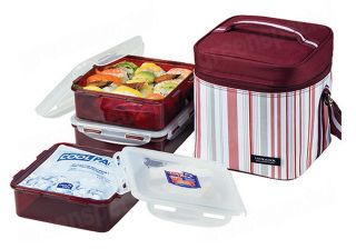 New Lunch Box Set Bento Lock & Lock HPL856 Salad Sandwich Box With