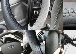 Hand seing steering wheel cover is refined to work and made of genuine